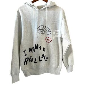 BTS Official Merchandise NEW DNA Hooded Sweatshirt In Light Gray Size M